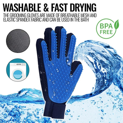 Pet Grooming Gloves Dog Brush Mitts Deshedding Hair Removal Massage by Titan's Tails & Treats