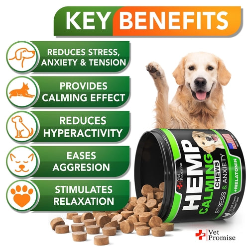 Hemp Calming Chews for Dogs with Anxiety and Stress Dog Calming by Titan's Tails & Treats