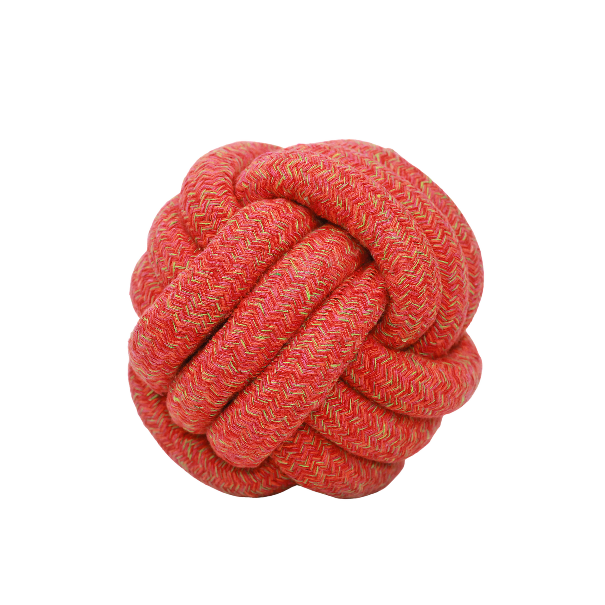 The Sunshine Red Collection of Jumbo Rope Ball Toy by Knotty Pawz