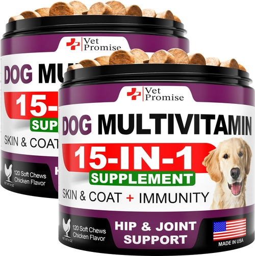 2 Pack Dog Multivitamin With Glucosamine Probiotics by Titan's Tails & Treats