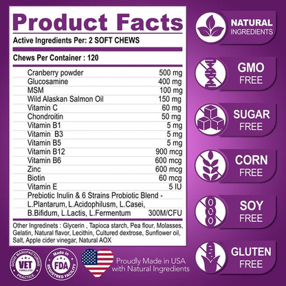 Dog Multivitamin Chewable with Glucosamine Dog Vitamins and by Titan's Tails & Treats