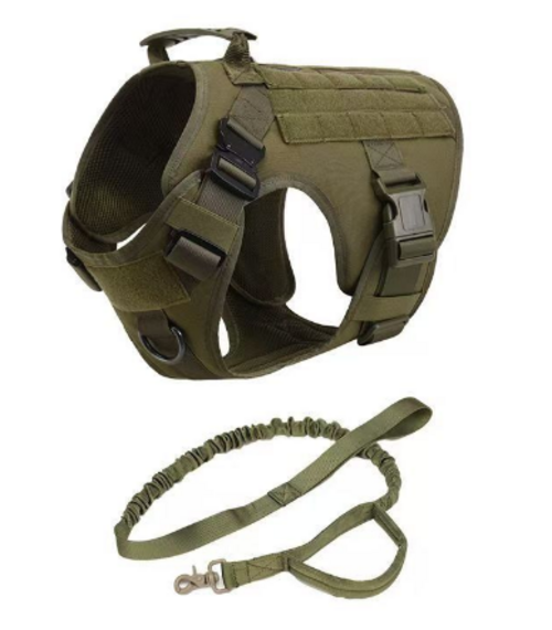 Fast Shipping Military Dog Tactical Harness And Leash Set by Titan's Tails & Treats