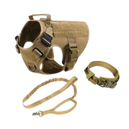 Military Tactical Dog Harness Collar And Leash Set Premium by Titan's Tails & Treats
