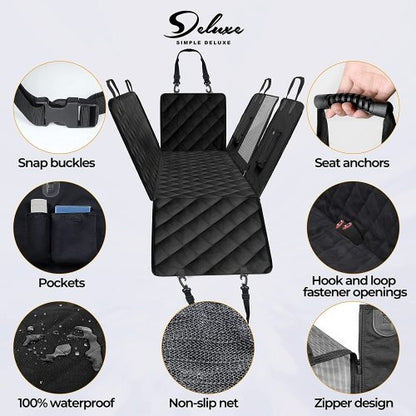 Simple Deluxe Dog Car Seat Cover Back Seat Protector by Titan's Tails & Treats