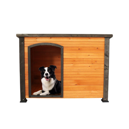 45 Inch Outdoor Indoor Wooden Dog House Kennel Villa by Titan's Tails & Treats