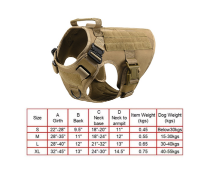 Fast Shipping Military Dog Tactical Harness And Leash Set by Titan's Tails & Treats